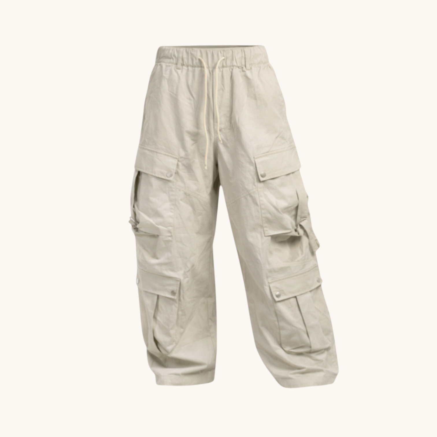 Beige Baggy Carpenter Cargo