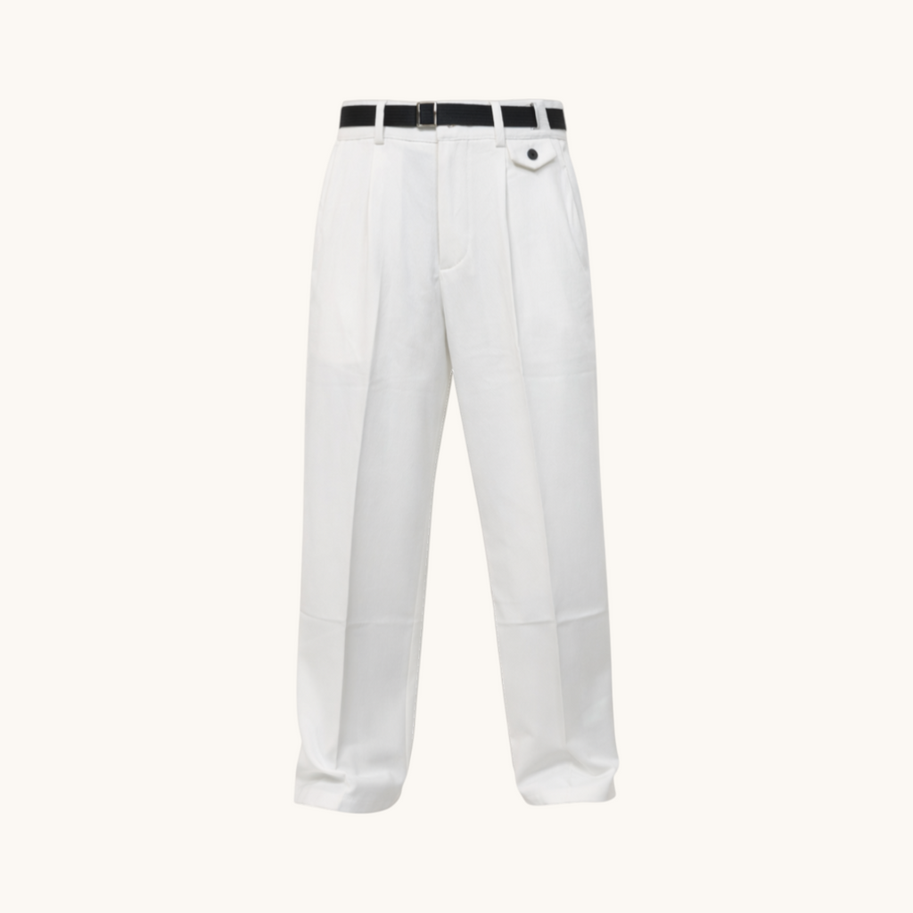 Loose Fit Korean White Pants