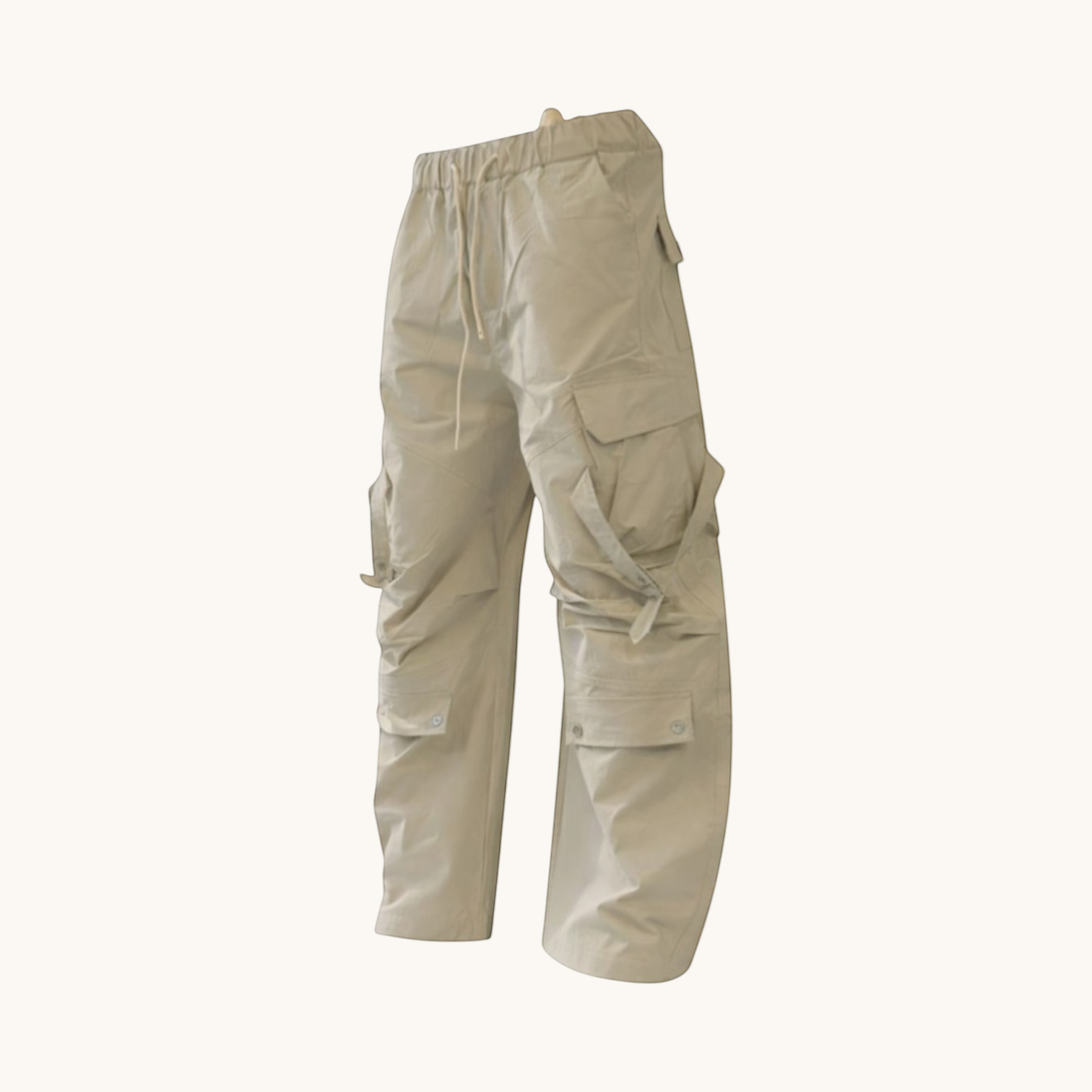 Beige Baggy Carpenter Cargo